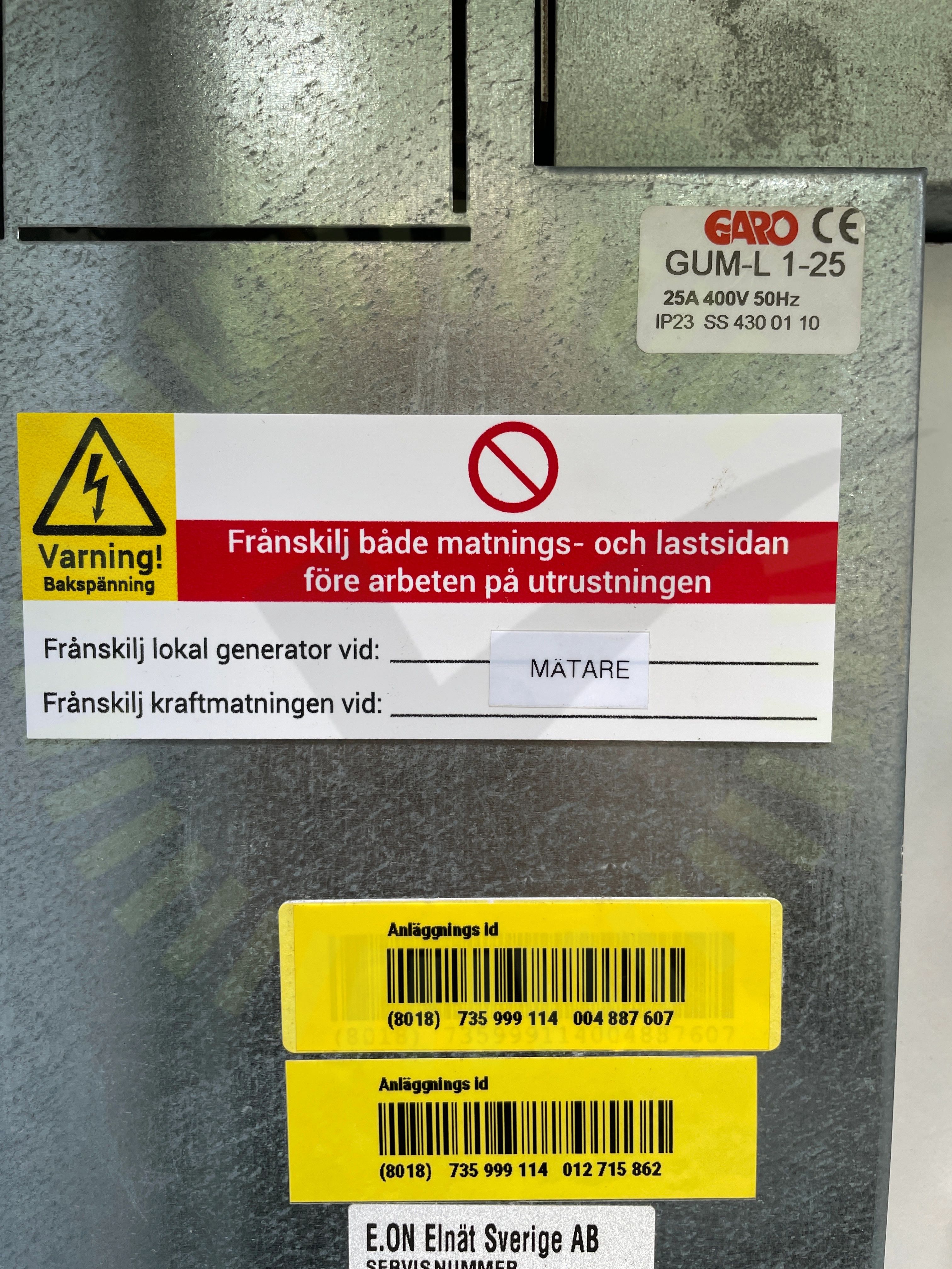 Varning för backspänning