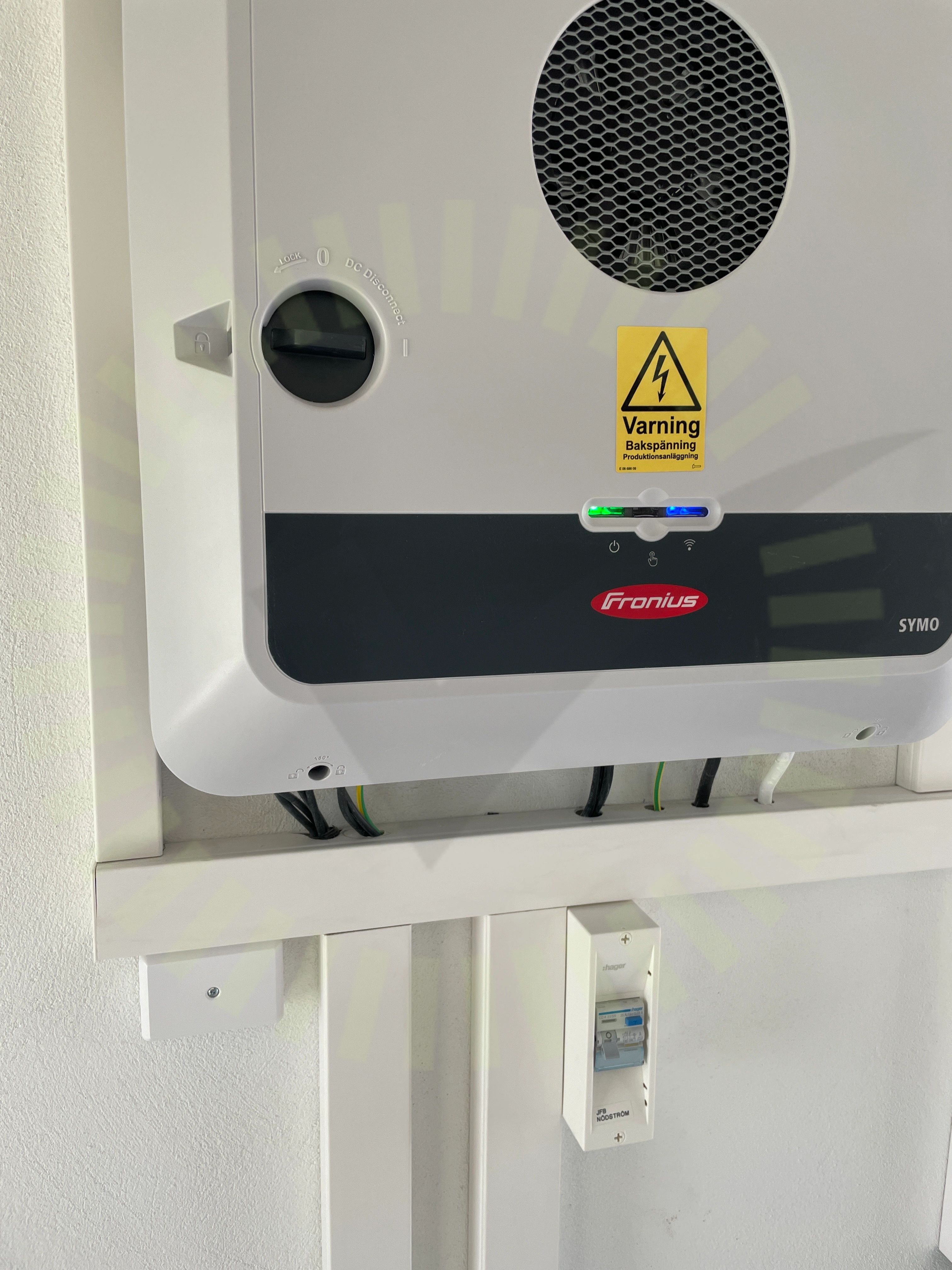 Varning för likspänning